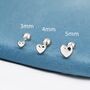 Sterling Silver Extra Tiny Heart Barbell Earrings, thumbnail 1 of 12