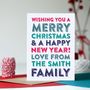 Merry Christmas Personalised Family Greetings Card, thumbnail 1 of 2