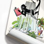 Spider Monkey In Shower, Funny Primate Bathroom Art, thumbnail 7 of 7