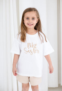 Embroidered Big Or Little Sibling T Shirt, 2 of 9