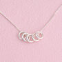 Personalised Silver Five Rings Charm Necklace, thumbnail 3 of 7
