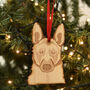 German Shepherd Dog Wooden Christmas Tree Decoration, thumbnail 1 of 5