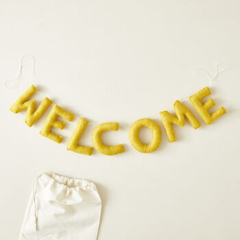 Fair Trade Letter Garland Welcome Eco Felt Decor 95cm, 4 of 9