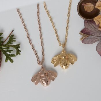 Bee Necklace, Sterling Silver And Rose Gold Plated, 2 of 10