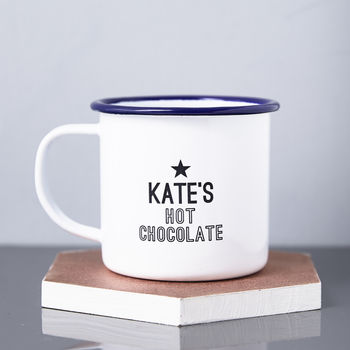 Hot Chocolate Personalised Enamel Mug, 5 of 5