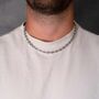 Silver Hammered Mariner Chain Chunky Puff Anchor Stainless Steel Necklace For Men, thumbnail 2 of 12