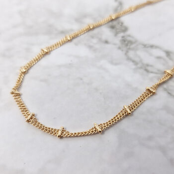 18k Gold Vermeil Plated Double Chain Necklace, 2 of 5