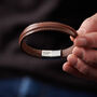 Personalised Three Year Anniversary Men's Leather And Steel Date Bracelet, thumbnail 3 of 6