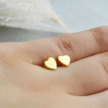 Yellow Gold Heart Earrings, Happy 21st Birthday, 2 of 4