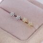 Tiny Cz Flower Stud Earrings In Sterling Silver, thumbnail 3 of 12