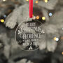 Holly Merry Christmas Message Acrylic Tree Decoration Bauble, thumbnail 1 of 4