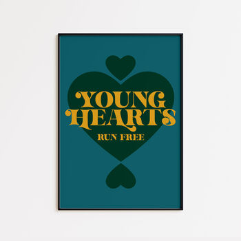 Young Hearts Run Free | Disco Print | Music Poster | Wall Art | A5 A4 A3 | Retro Inspired Music Print | Disco | Bold | Typographic |, 5 of 8