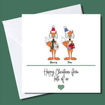 Personalised Fox Family Christmas Cards, 3 of 5
