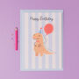 Personalised Dinosaur Birthday Card With Stickers, thumbnail 5 of 7