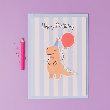 Personalised Dinosaur Birthday Card With Stickers, 5 of 7