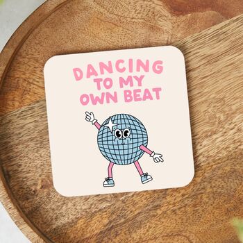Dancing To My Own Beat | Blush Pink And Cream | Coaster, 3 of 3