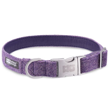 Sasha's Purple Harris Tweed Dog Collar, 2 of 5