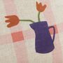 Vibes Rectangular Cushion Pink Windowpane Tulips, thumbnail 3 of 3