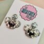 Koala Glitter Statement Earrings/ Australian Animal Jewellery Aussie Spirit Gift / Wildlife Conservation Gift Silver Glitter Animal / Birthday Gift Silver Statement, thumbnail 4 of 5