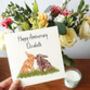 Personalised Kissing Bunnies Anniversary Card, thumbnail 1 of 4