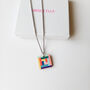 Space Square Wooden Necklace Eco Friendly Gift, thumbnail 4 of 9