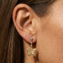 Gold Butterfly Chain Drop Stud Earrings, thumbnail 2 of 3