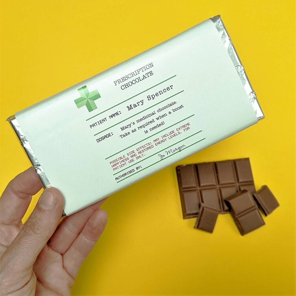 Personalised Prescription Chocolate Bar, 1 of 2