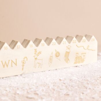 Personalised Wooden Children's Christmas Advent Countdown, 4 of 5