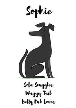 Greyhound Personalised Dog Name And Personality Print, 4 of 5