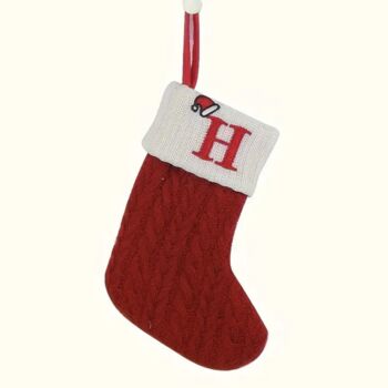 Mini Knitted Letter Christmas Stockings, 4 of 7