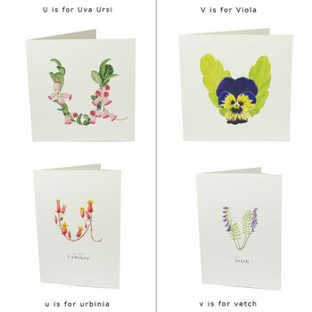 Botanical Flower Letter Cards By THE BOTANICAL ABC | notonthehighstreet.com