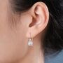 Sterling Silver Delicate Snowdrop Flower Drop Earrings, thumbnail 2 of 11