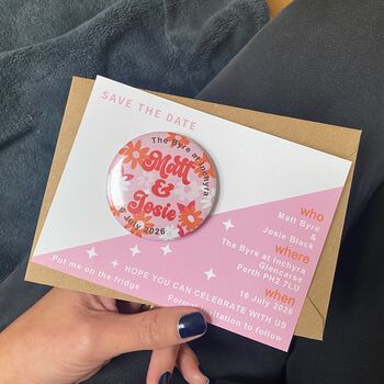 Colourful, Fun, Floral Save The Date Magnet, 4 of 5