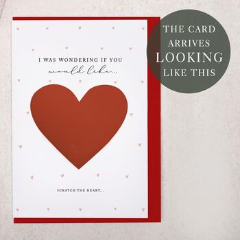 Heart Scratch To Reveal Will You Be My Girlfriend Card, 2 of 4