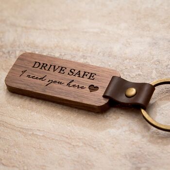 Personalized Wooden Keychain Gift, Custom Engraved, 4 of 5