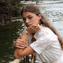 Blue Pool Gold Fill Large Hoops, thumbnail 4 of 4