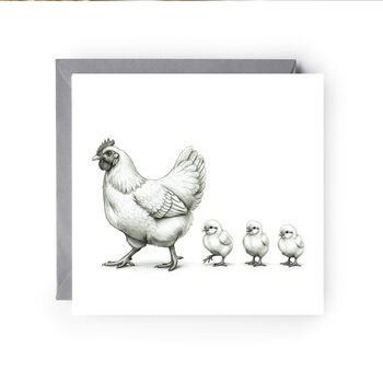 Chickens And Hens Countryside Greeting Card, 3 of 6