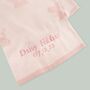 Personalised Pink Bunny Knitted Intarsia Blanket, thumbnail 3 of 6