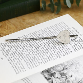 Personalised Engraved Heart Bookmark, 4 of 5