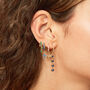 Camilla Blue Gold Cross Huggie Earrings, thumbnail 2 of 2
