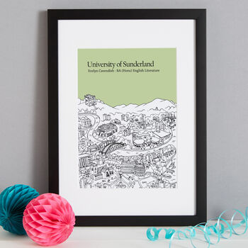 Personalised Sunderland Graduation Gift Print, 7 of 9