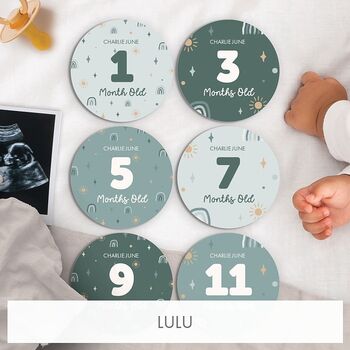 Personalised Boho Rainbows Design Milestone Disc, 6 of 9