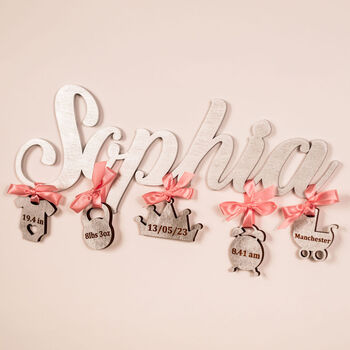 New Baby Name Plaque With Birth Stats, 7 of 8