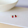 Sterling Silver Red Ladybird Earrings, thumbnail 1 of 7