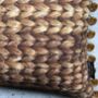 Water Hyacinth Print Cushion With Pom Poms, thumbnail 5 of 6