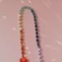 Gemstone Natural Stone Chunky Heart Beaded Bag Charm, thumbnail 2 of 6