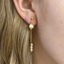 Double Drop Pearl Chain Earrings, thumbnail 7 of 11