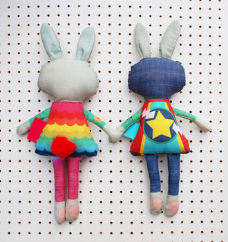 Superhero Easter Bunny Personalised Doll Sewing Kit, 4 of 8
