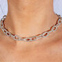 925 Sterling Silver Designer Linked Hula Necklace, thumbnail 2 of 7