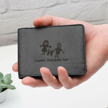 Luxury Leather Personalised Drawing Or Message Wallet, 2 of 5